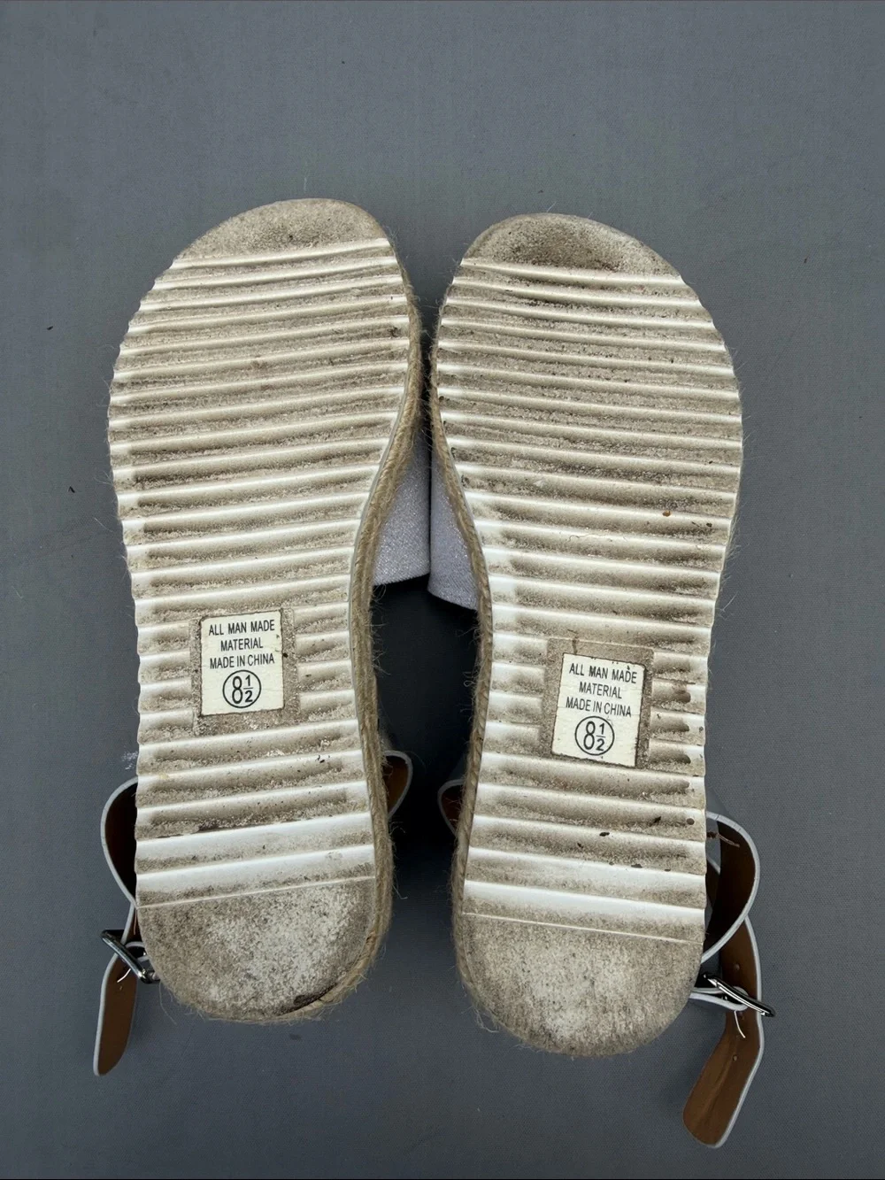 Soda Silver and Light Gray Espadrille Ankle-Strap Sandals
